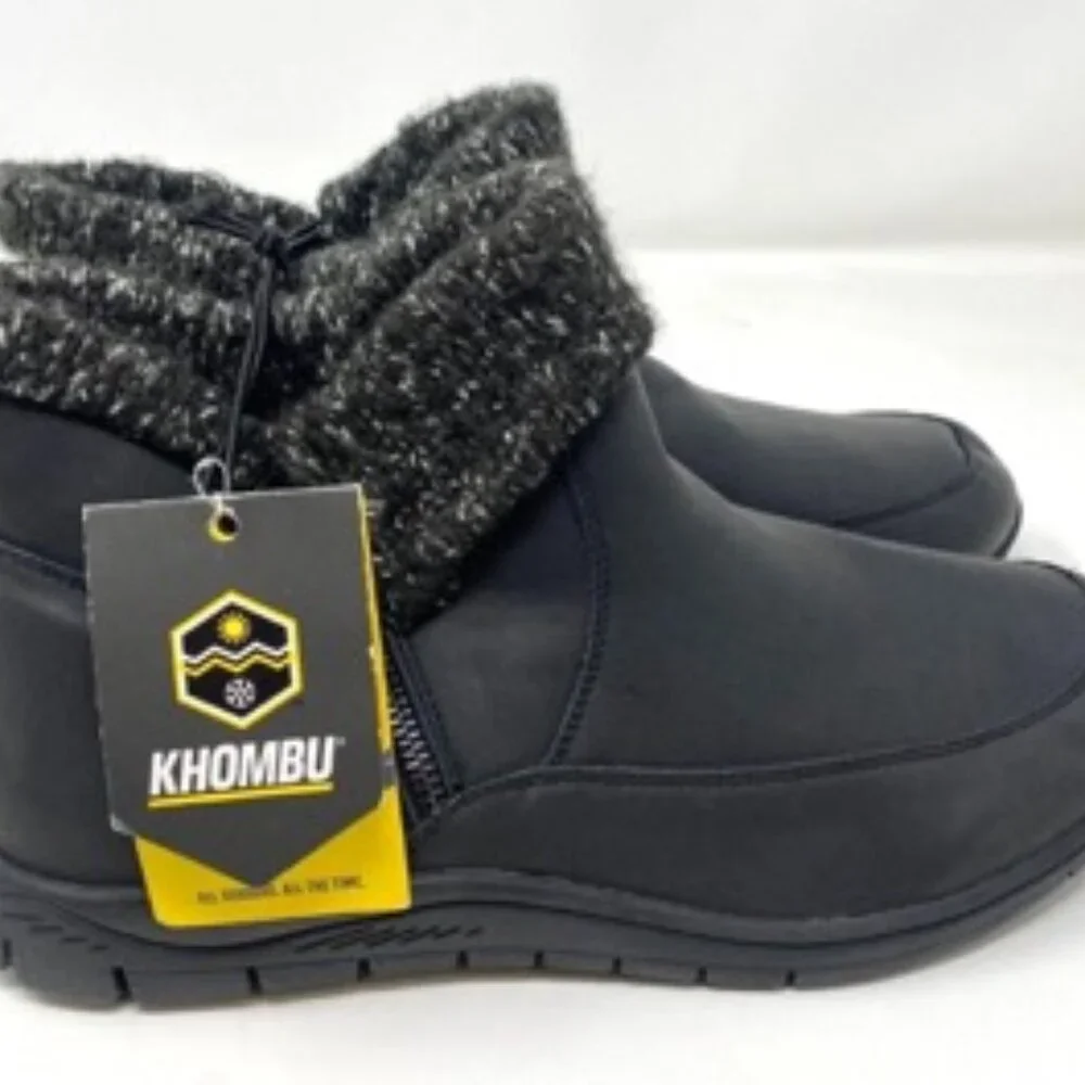 Khombu Billie Winter Ankle Boot Black Size 6 - Picture 3 of 6